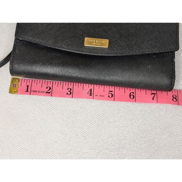 Kate Spade Purse Crossbody Wallet Black‎ Textured Mini Travel Compact Slim - Picture 11 of 12